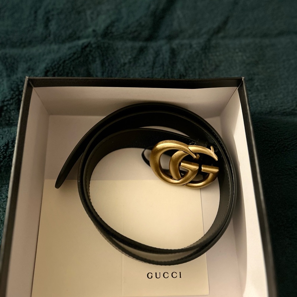 Gucci Black and Gold Women's Belt